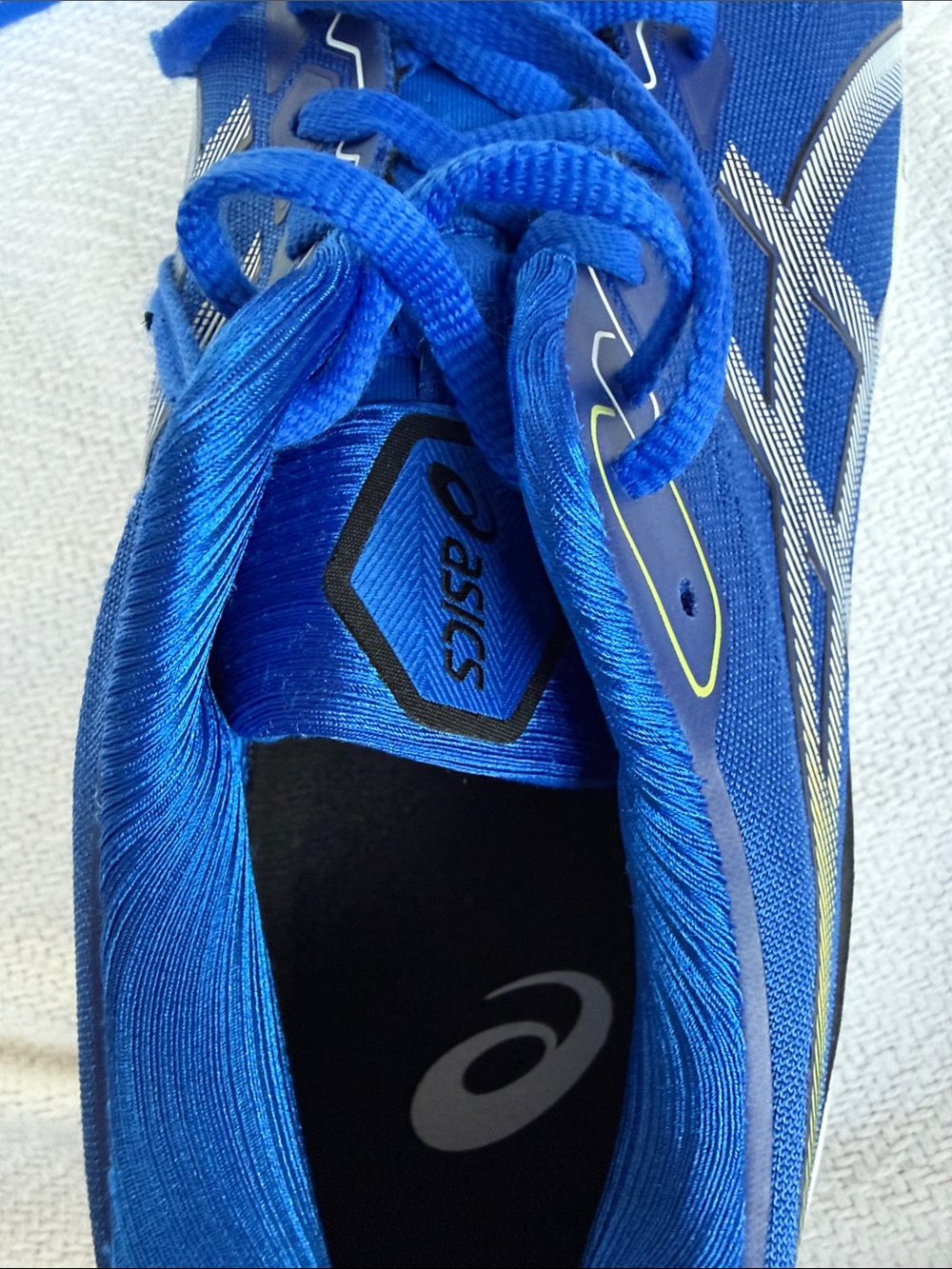 ASICS Blue Athletic Running Shoes with Lime Accents - Picture 8 of 10